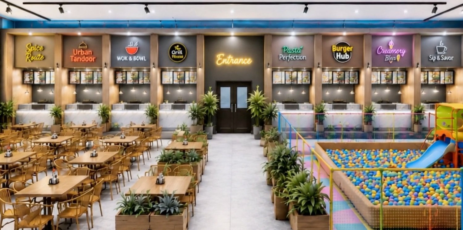 Food court and play area