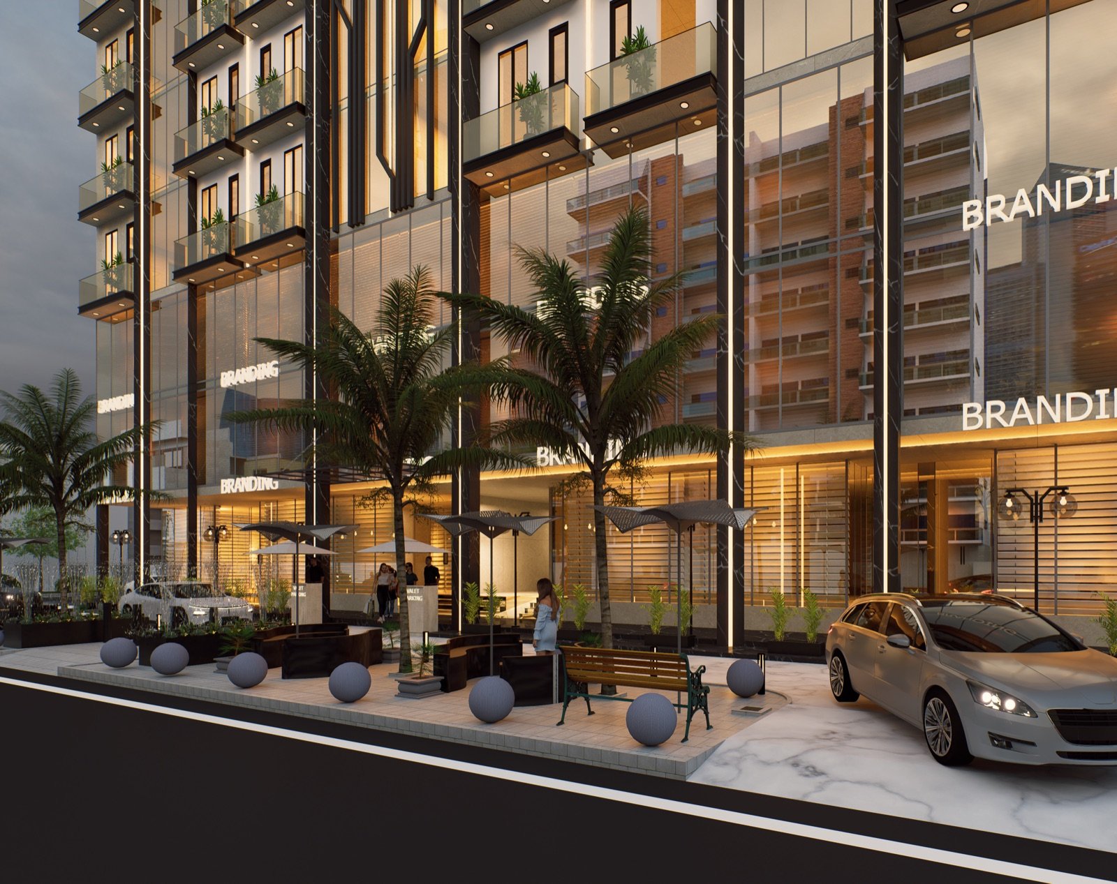 Commercial outlet frontage