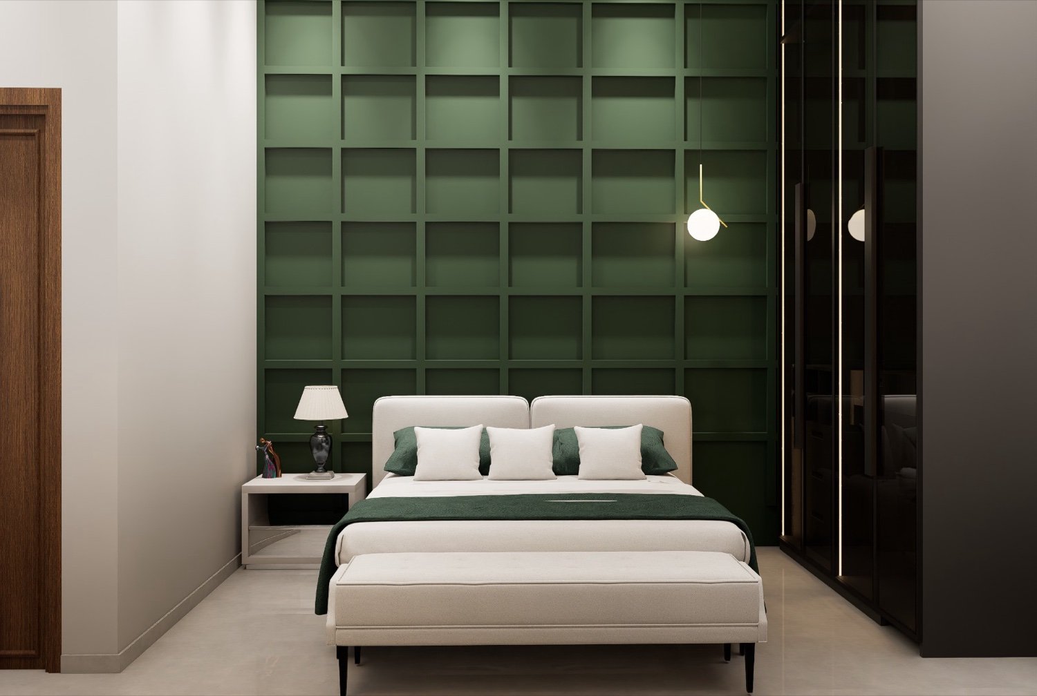 Model apartment, bedroom