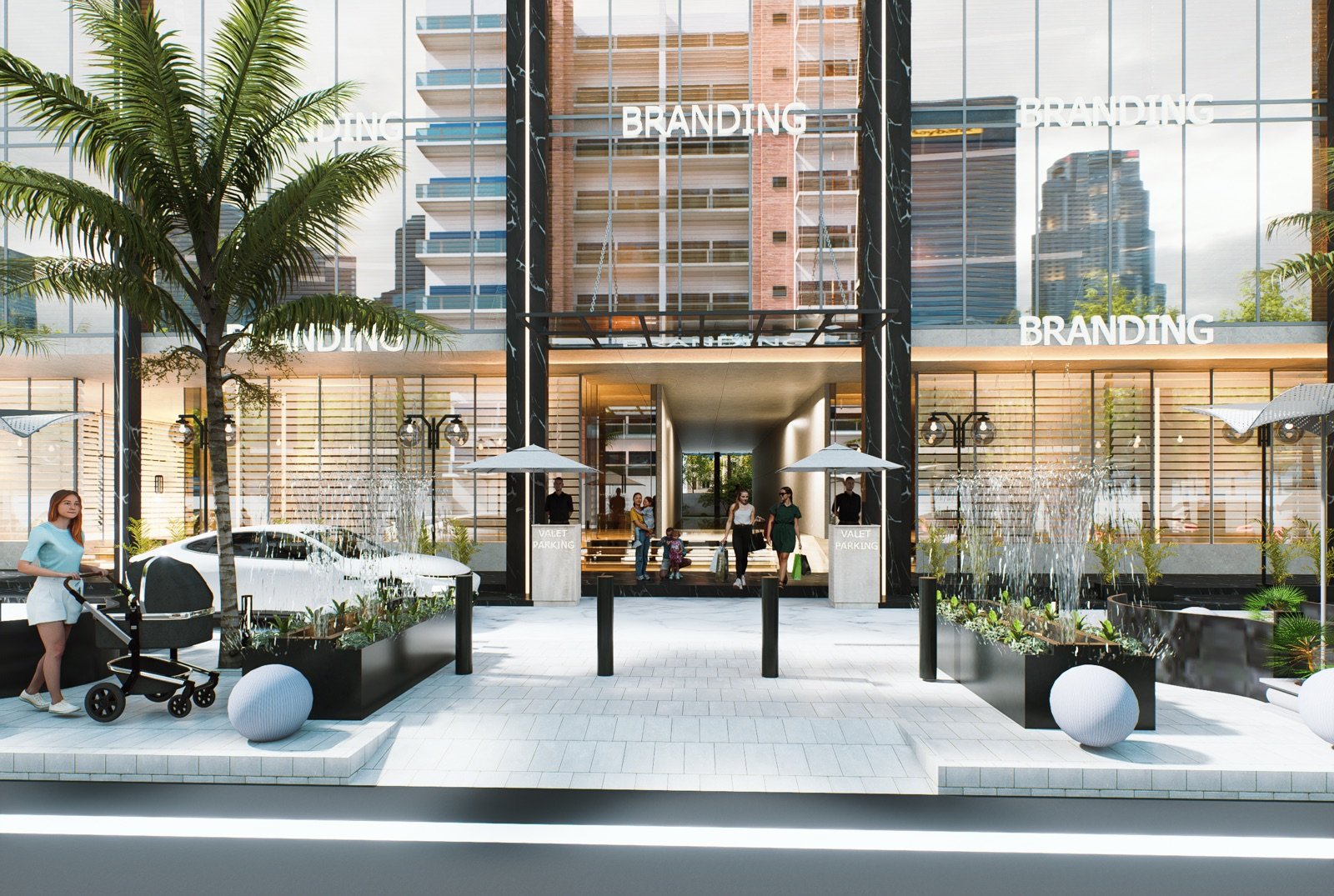 Ground-floor retail promenade